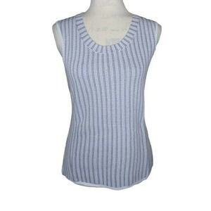 G.I.L.I. Sleeveless Blue & White Knit Vest Small